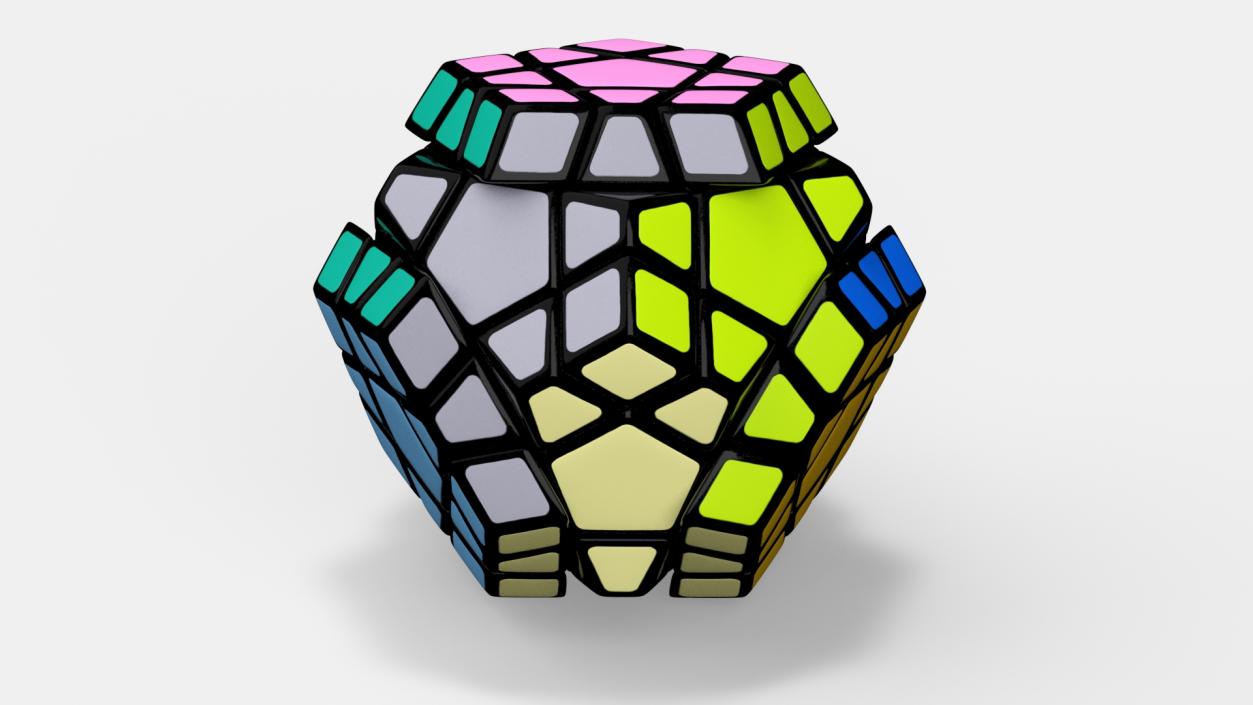 3D Subassembled Rubik Megaminx Puzzle Toy model