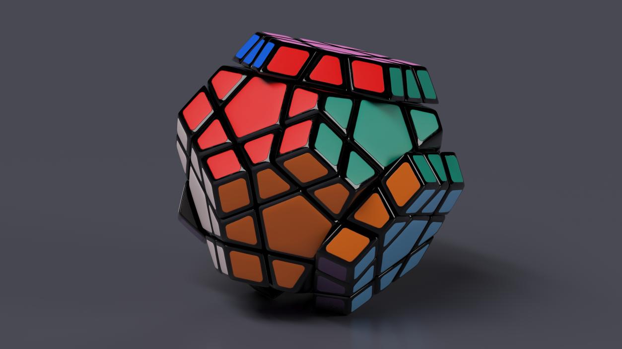 3D Subassembled Rubik Megaminx Puzzle Toy model