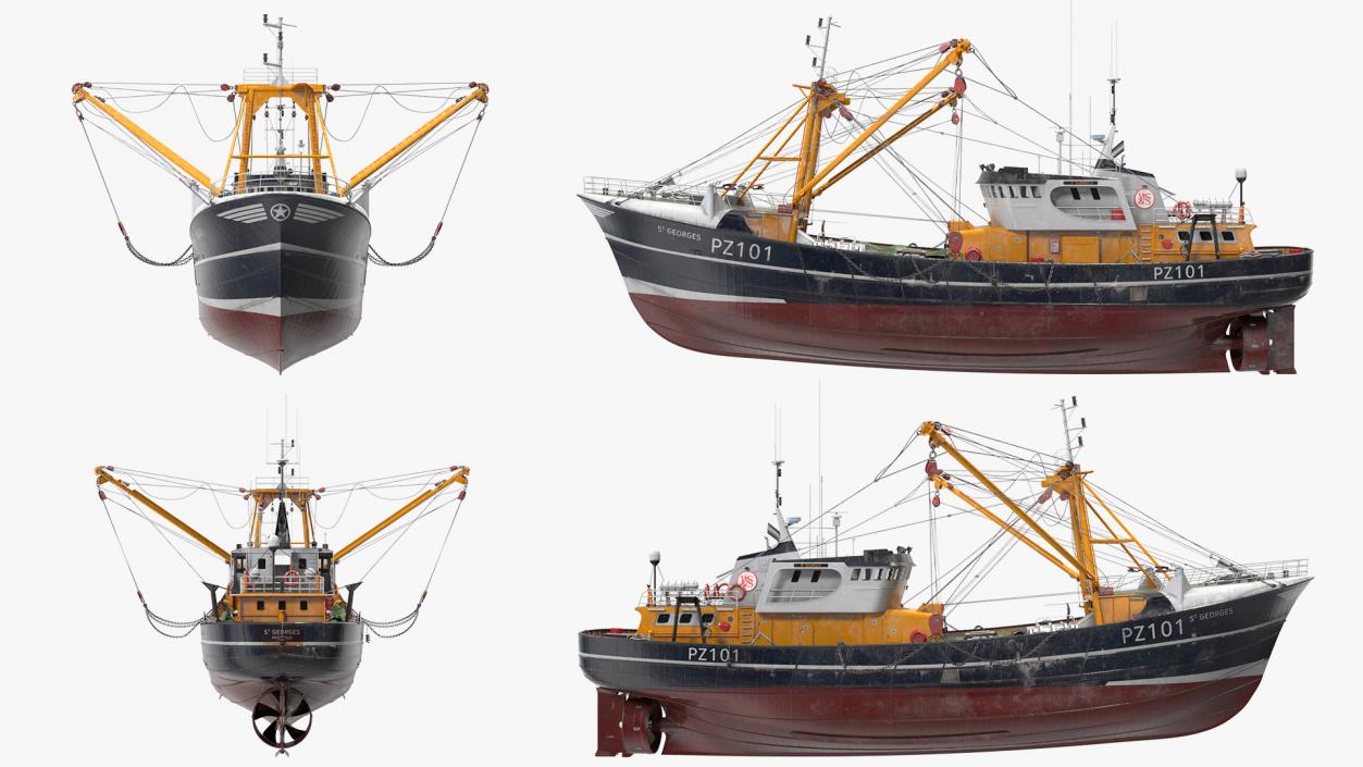 Trawler Fishing Vessels Collection 3D model