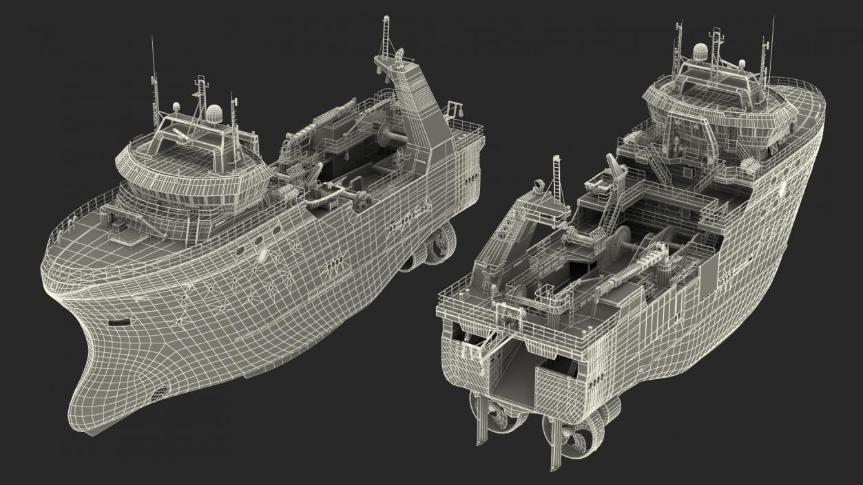 Trawler Fishing Vessels Collection 3D model