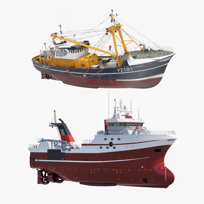 Trawler Fishing Vessels Collection 3D model