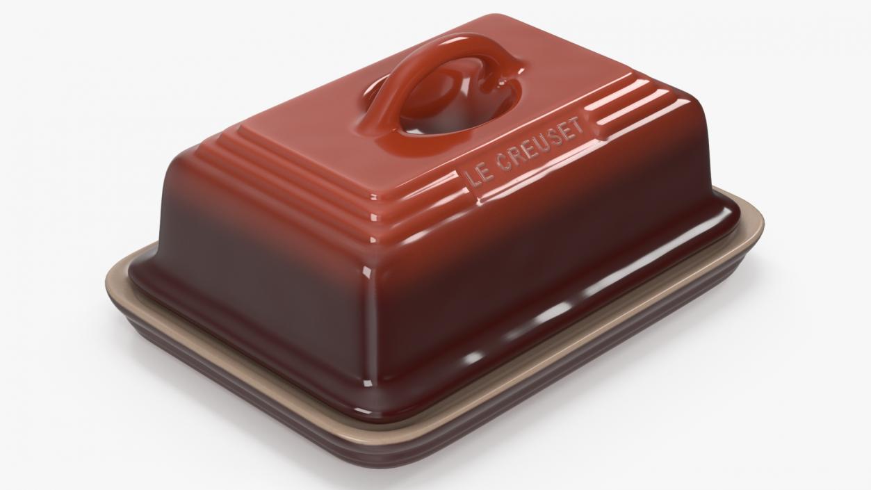 3D Butter Dish Le Creuset Red