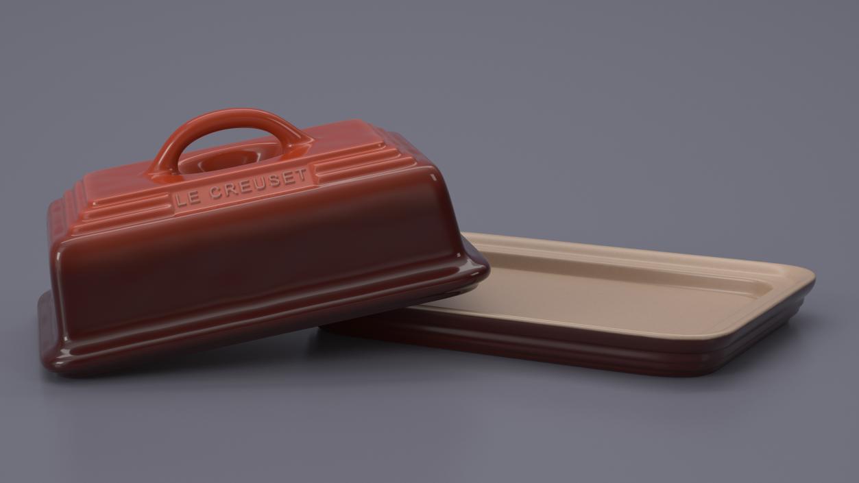 3D Butter Dish Le Creuset Red