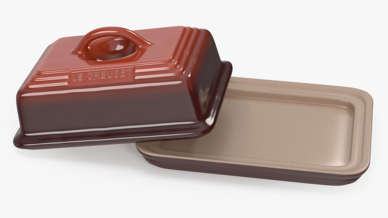 3D Butter Dish Le Creuset Red