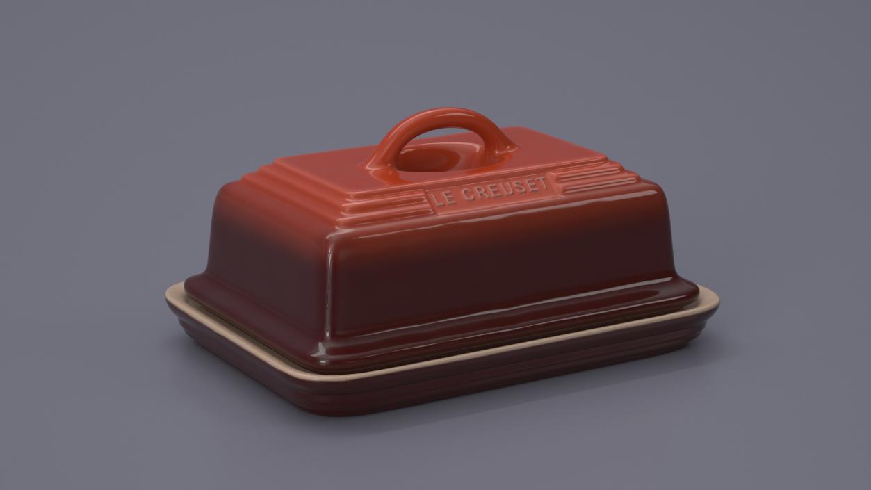 3D Butter Dish Le Creuset Red