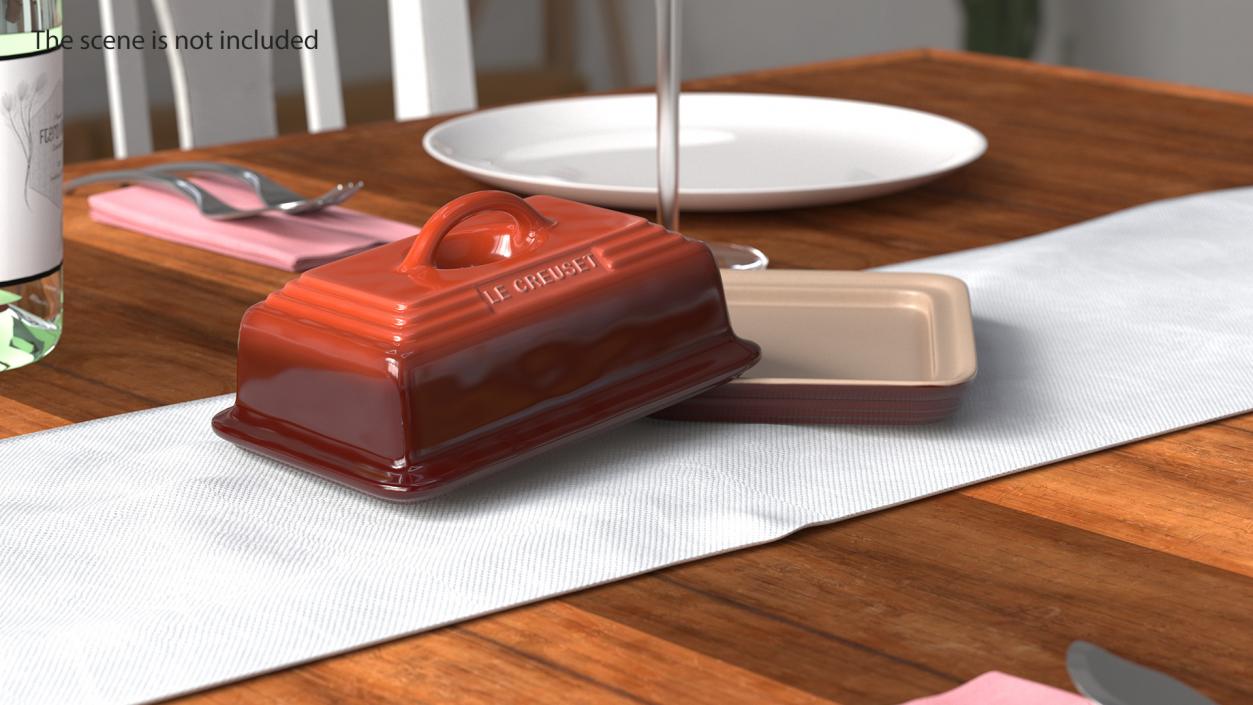 3D Butter Dish Le Creuset Red