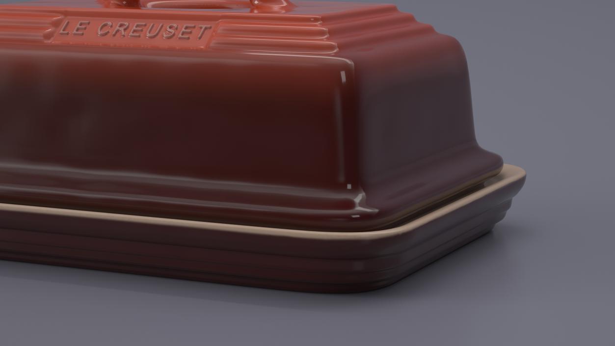 3D Butter Dish Le Creuset Red