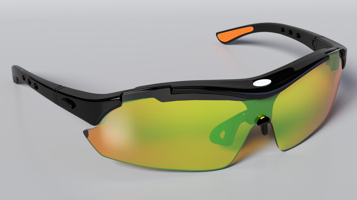 3D model Orange Cycling Sport Sunglasses Set