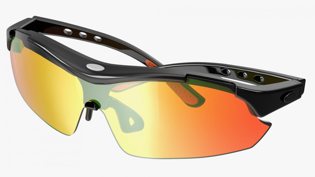 3D model Orange Cycling Sport Sunglasses Set