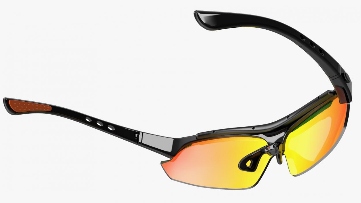 3D model Orange Cycling Sport Sunglasses Set