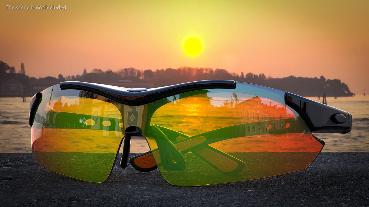 3D model Orange Cycling Sport Sunglasses Set