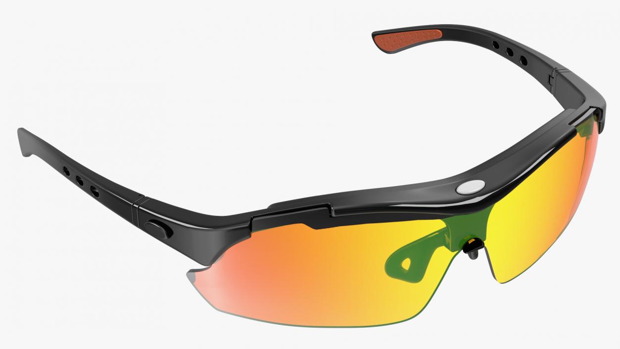 3D model Orange Cycling Sport Sunglasses Set