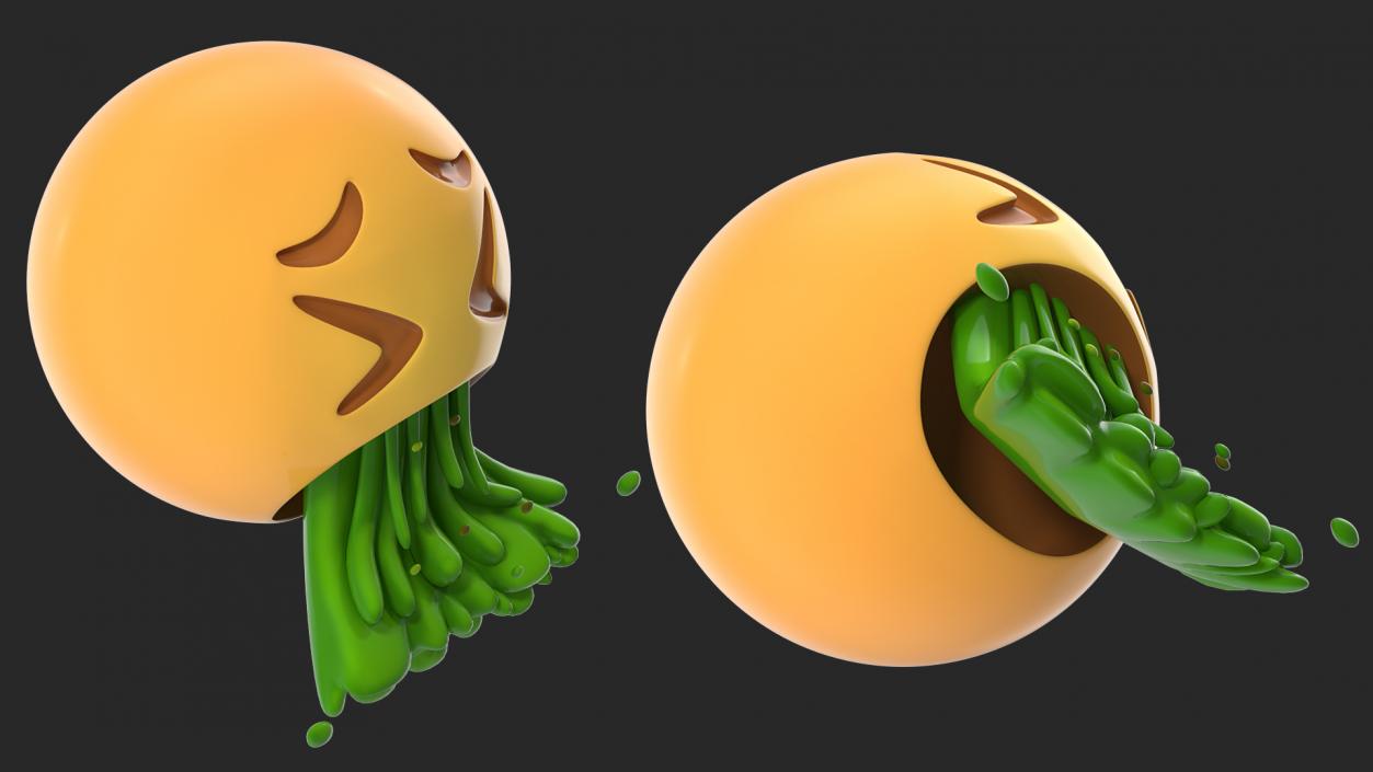 Face Vomiting Emoji 3D model