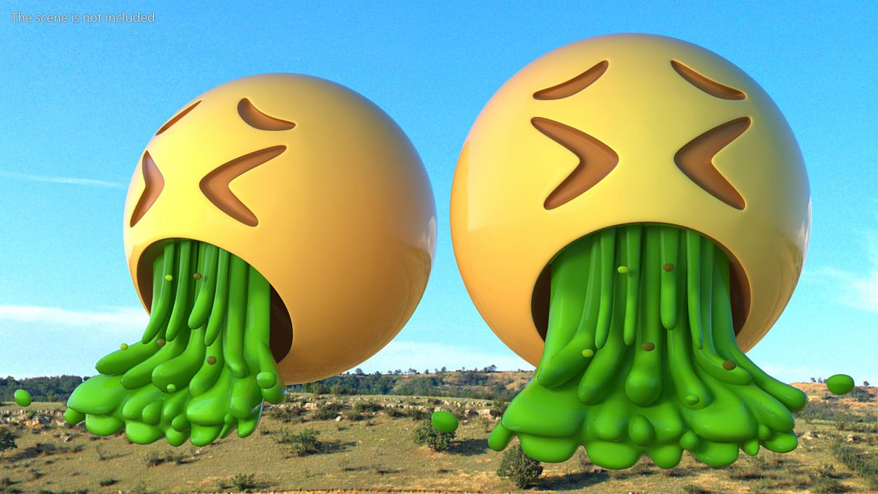 Face Vomiting Emoji 3D model