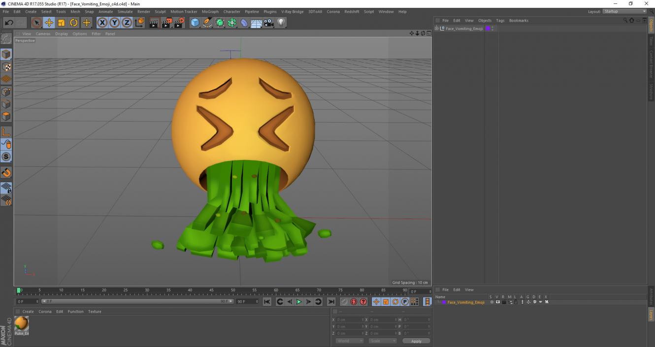 Face Vomiting Emoji 3D model