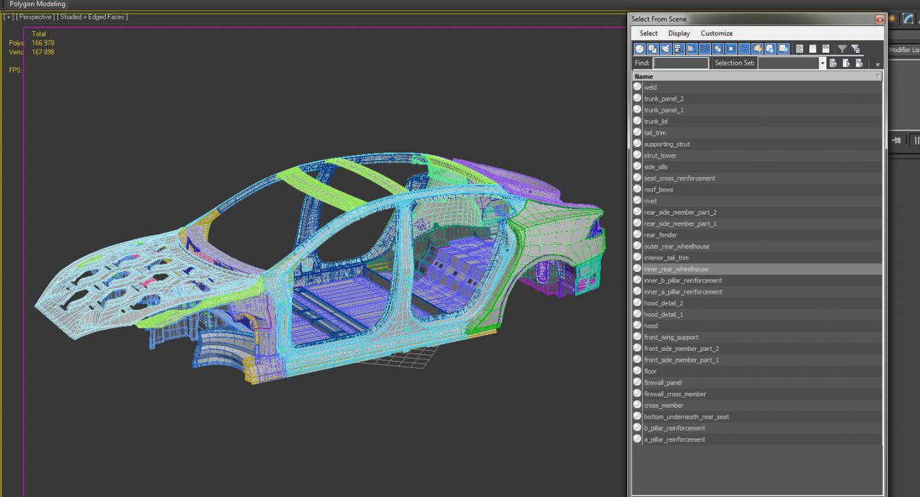 3D Tesla Model S Frame 2