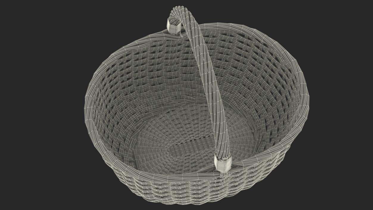 3D Straw Basket Of Porcini Mushrooms model