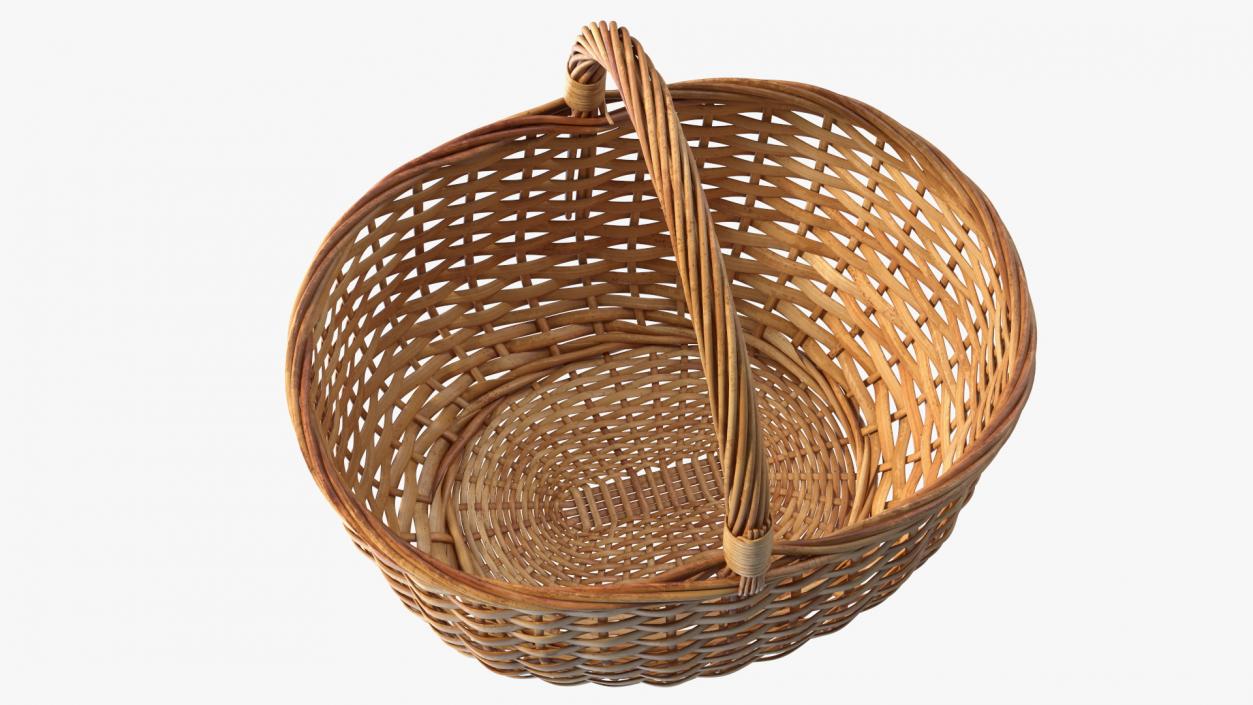 3D Straw Basket Of Porcini Mushrooms model