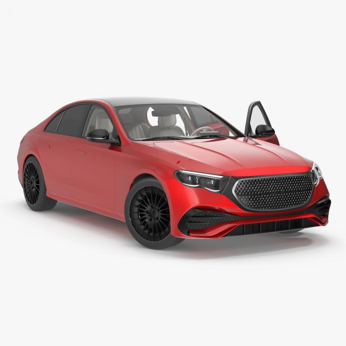 Luxury Car Red Sedan Rigged 3D