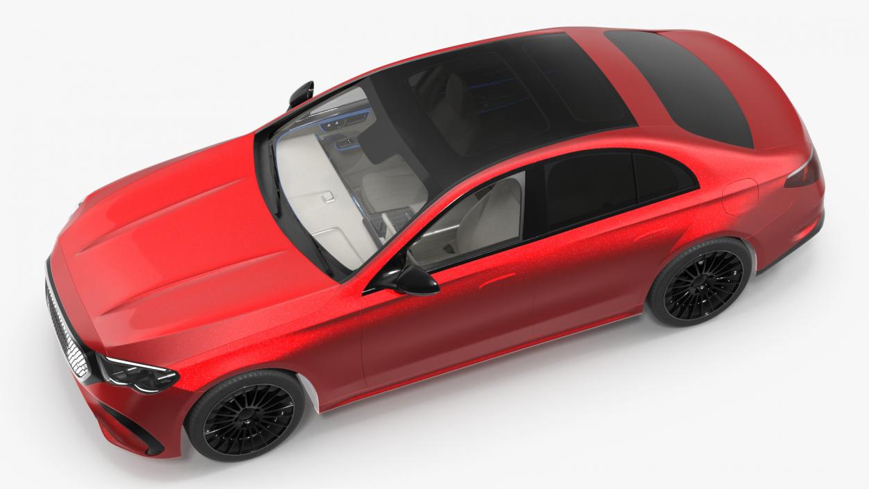 3D Luxury Car Red Sedan Rigged for Maya