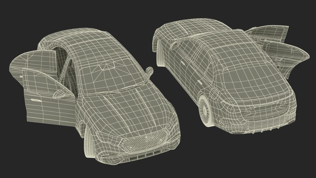 3D Luxury Car Red Sedan Rigged for Maya