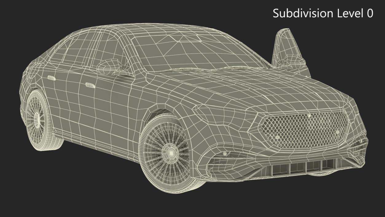 3D Luxury Car Red Sedan Rigged for Maya