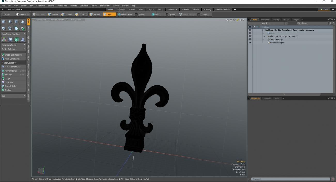 Fleur De Lis Sculpture Gray 2 3D model