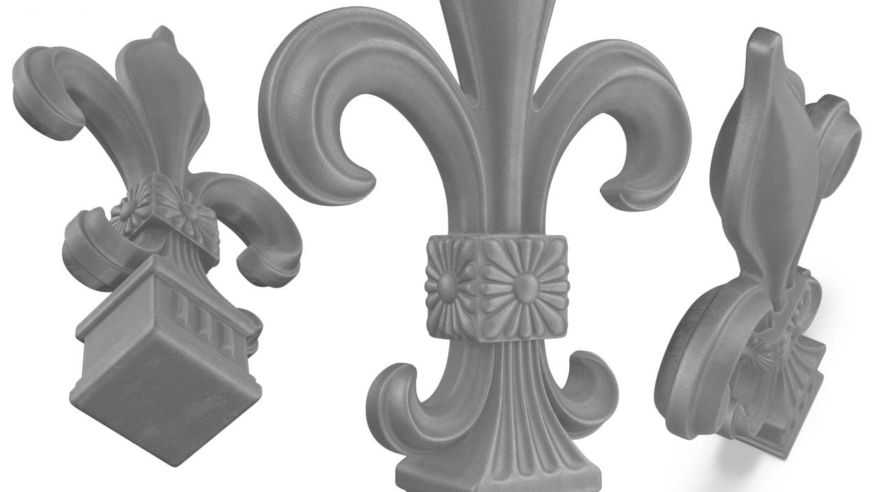 Fleur De Lis Sculpture Gray 2 3D model