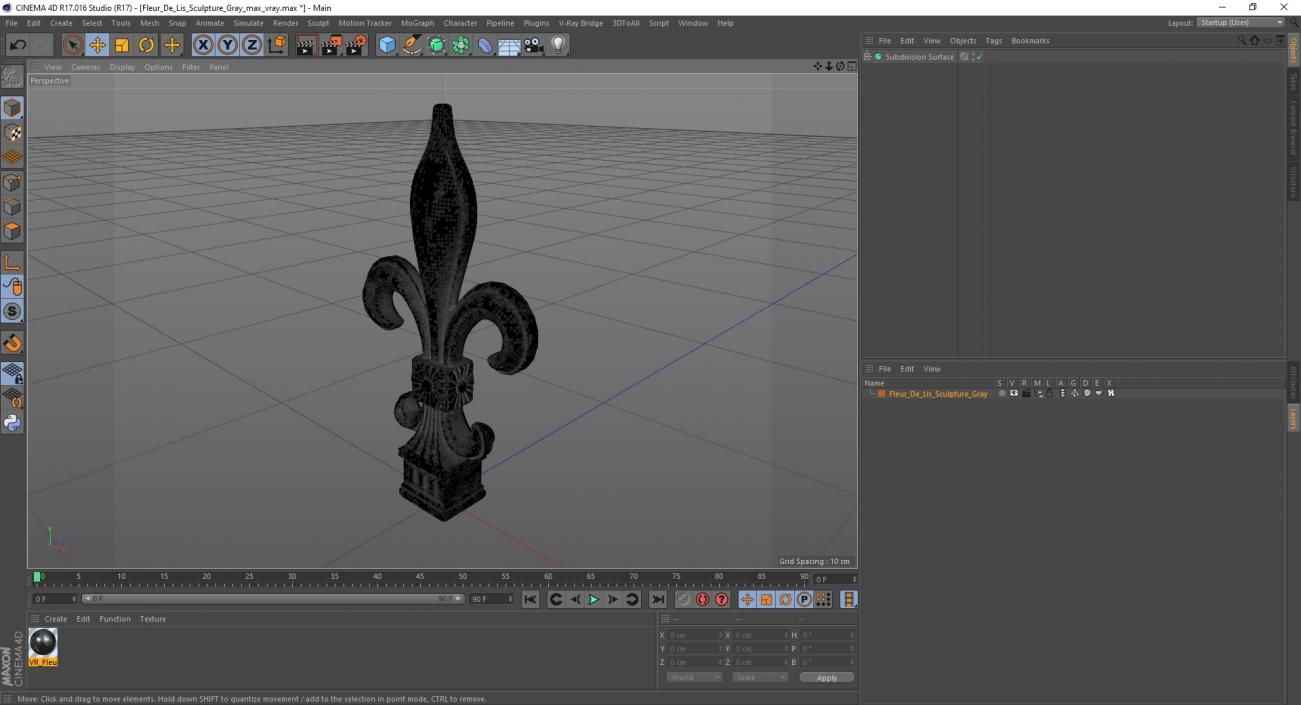 Fleur De Lis Sculpture Gray 2 3D model