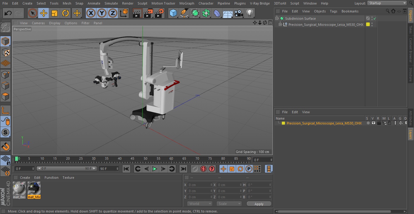 Precision Surgical Microscope Leica M530 OHX 3D model