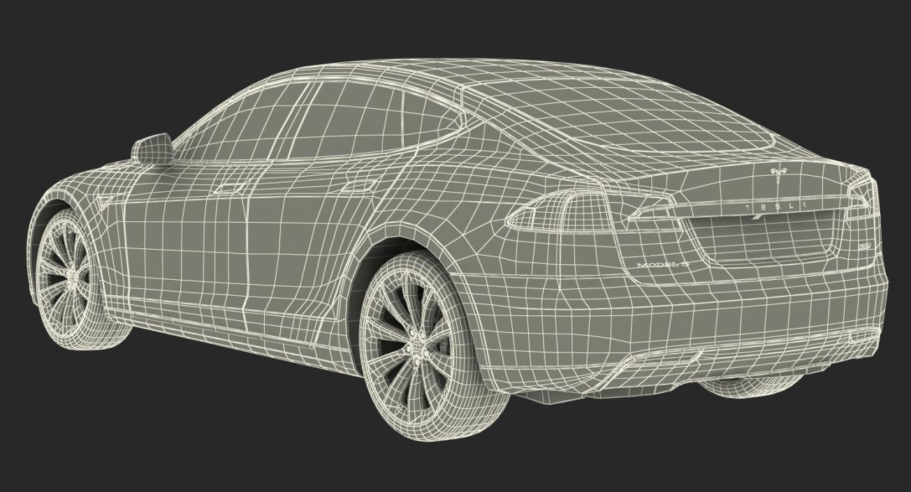 3D Tesla Model S P100D 2015 Rigged