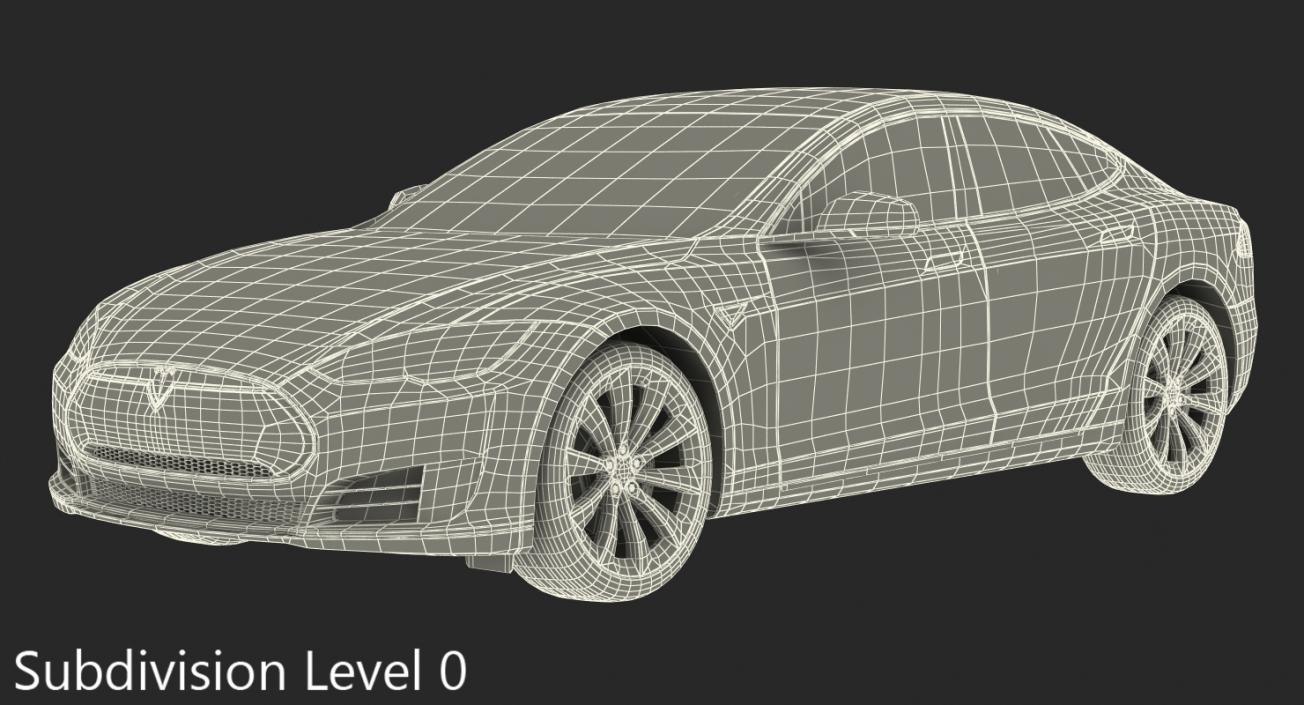 3D Tesla Model S P100D 2015 Rigged