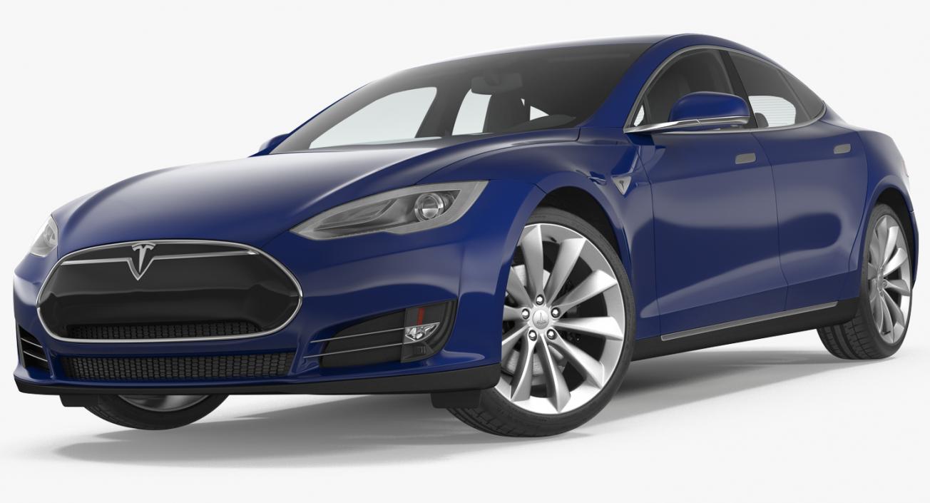 3D Tesla Model S P100D 2015 Rigged