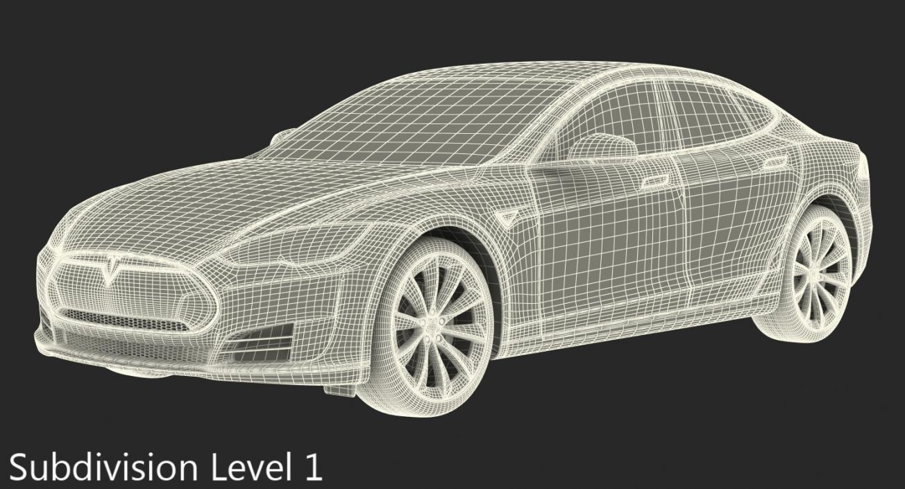 3D Tesla Model S P100D 2015 Rigged