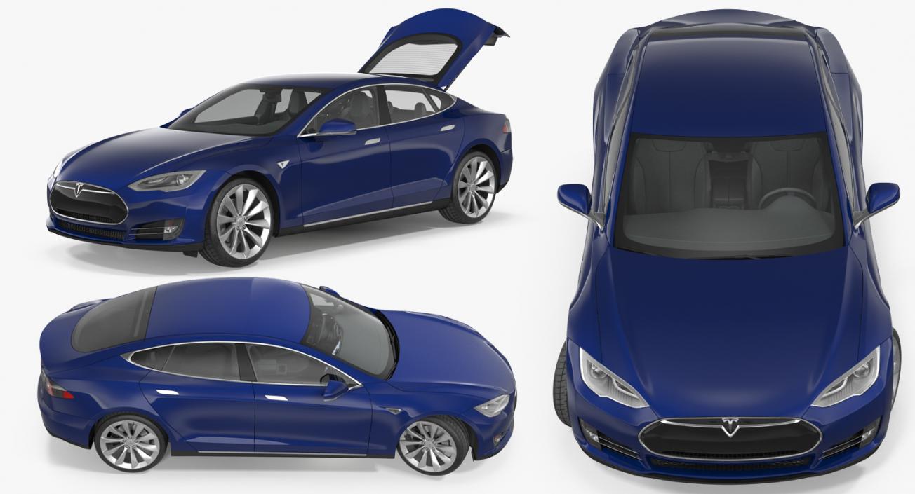 3D Tesla Model S P100D 2015 Rigged