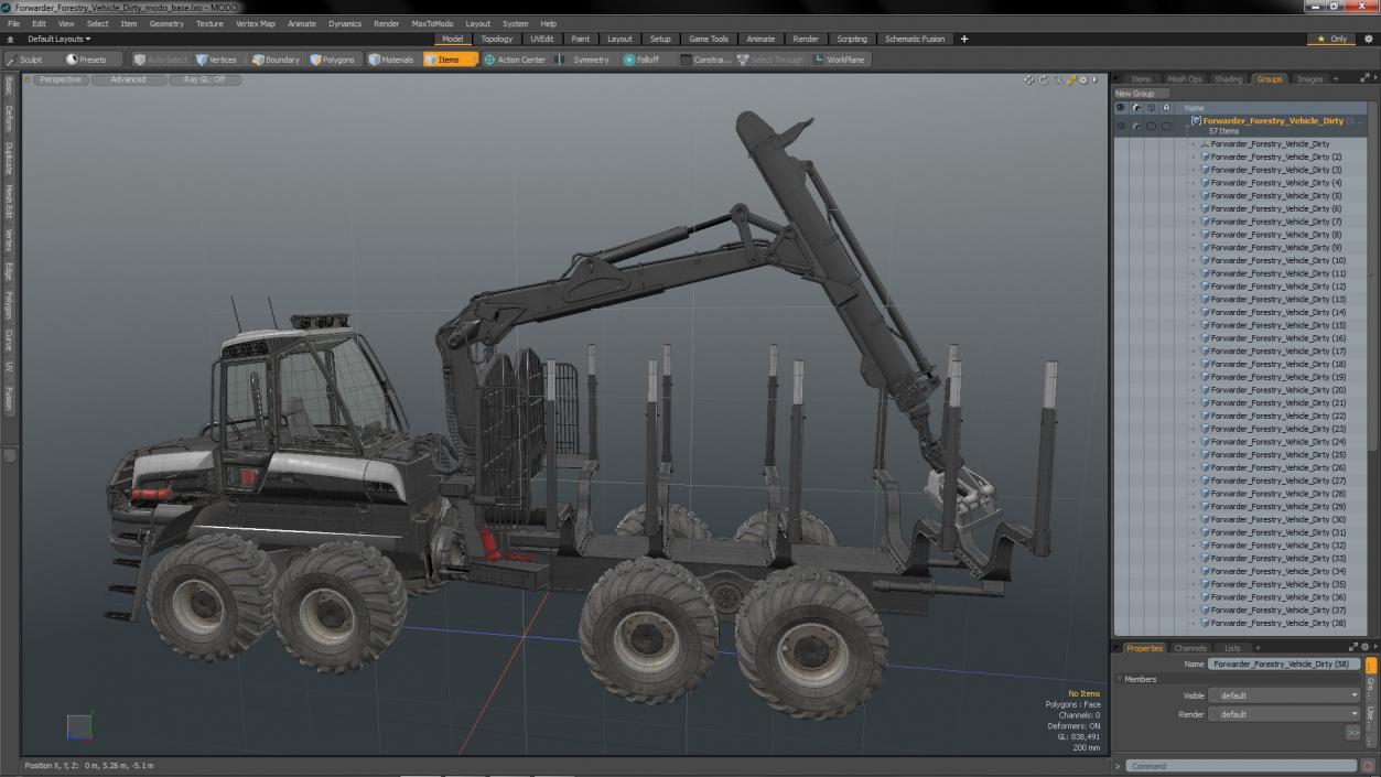 3D model Forwarder Forestry Vehicle Dirty(1)