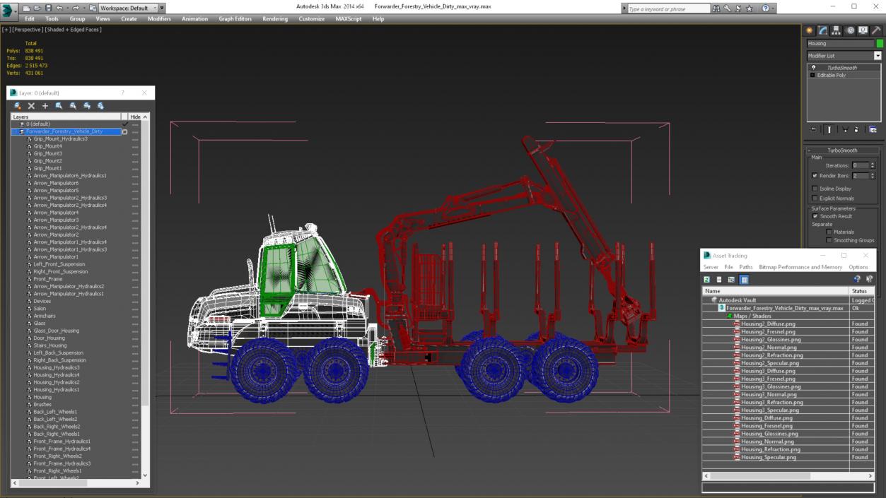 3D model Forwarder Forestry Vehicle Dirty(1)