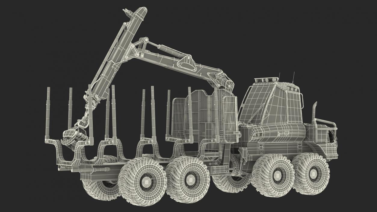 3D model Forwarder Forestry Vehicle Dirty(1)