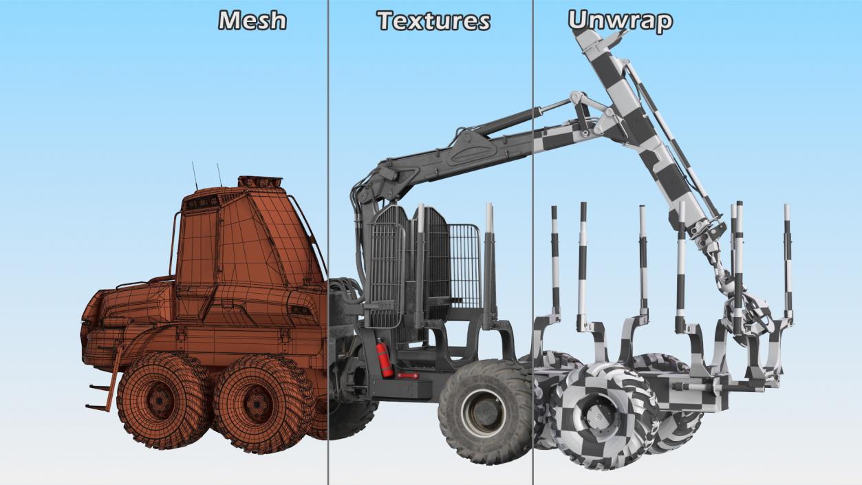 3D model Forwarder Forestry Vehicle Dirty(1)