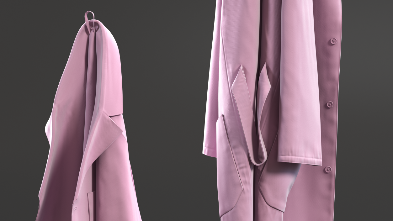 3D Pink Laboratory Coat Hanging model