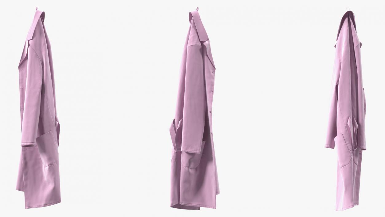 3D Pink Laboratory Coat Hanging model