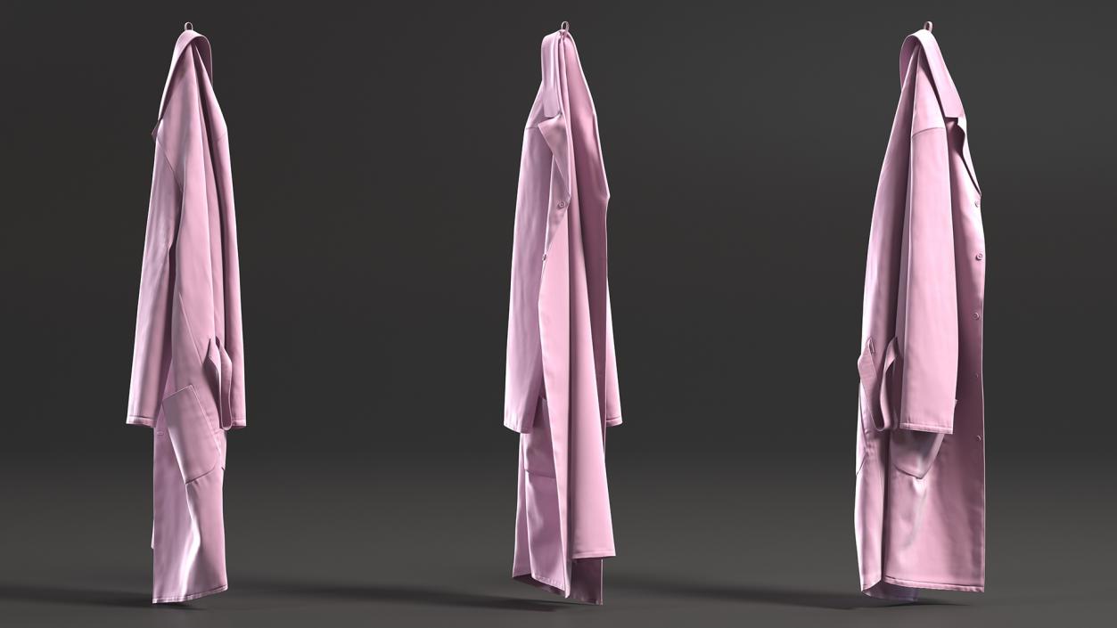 3D Pink Laboratory Coat Hanging model