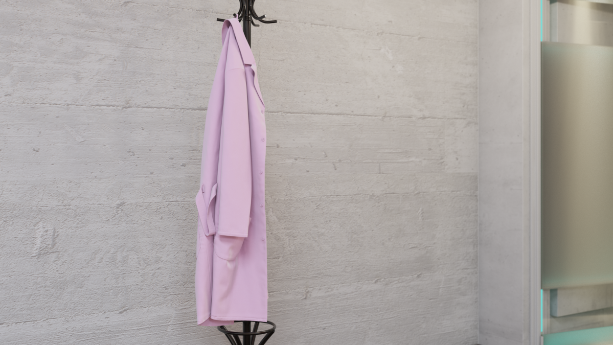 3D Pink Laboratory Coat Hanging model