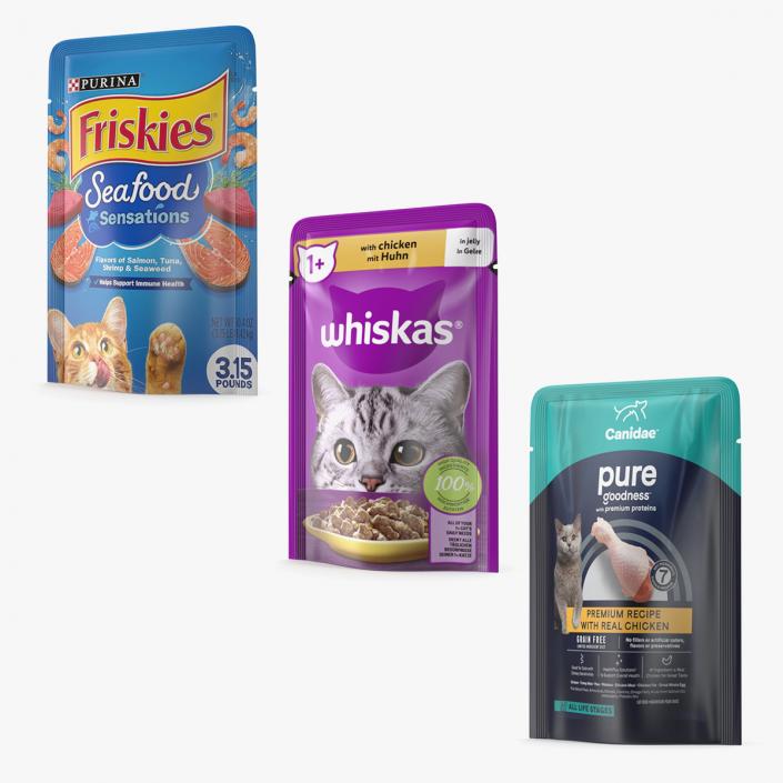 Cat Food Pouches Collection 3D