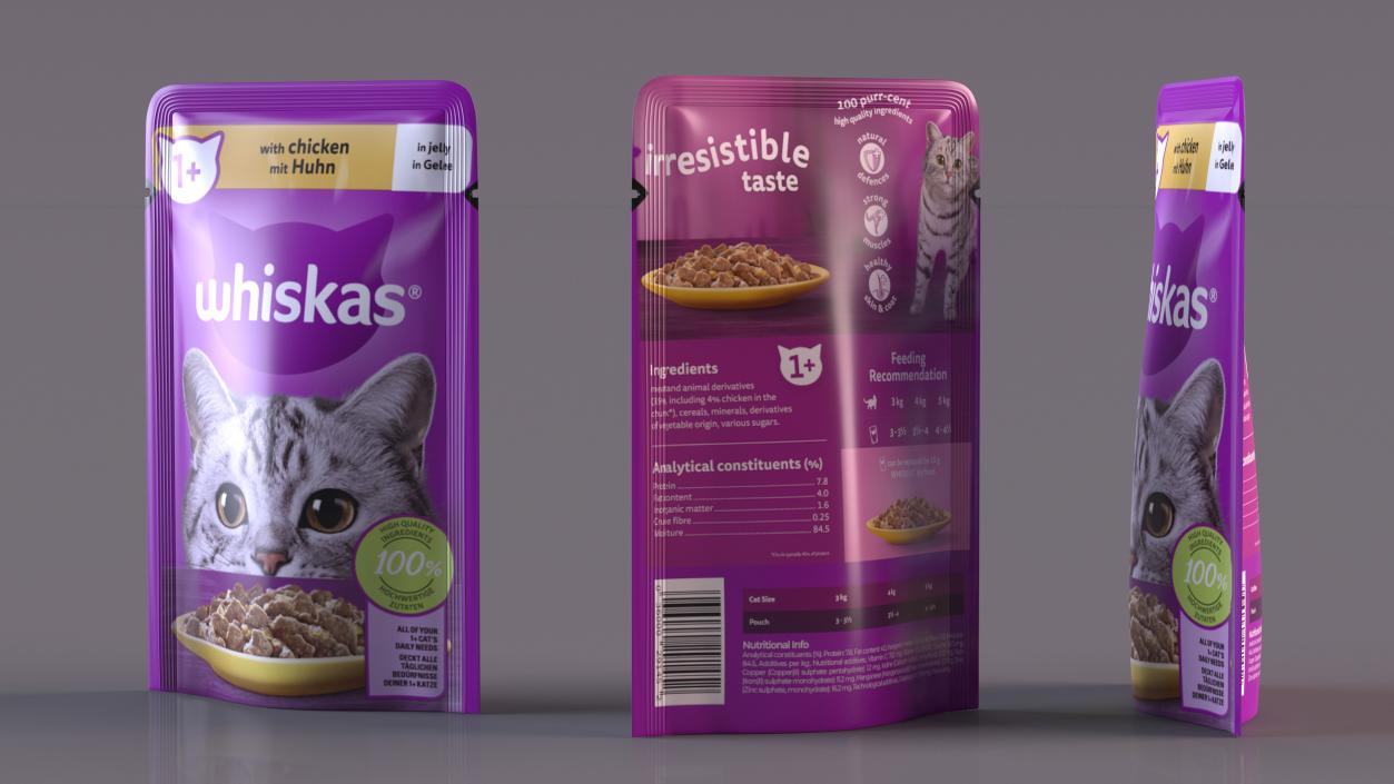 Cat Food Pouches Collection 3D