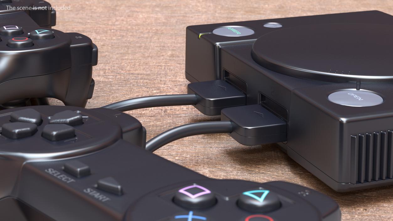 Old Gaming Console with Controller 3D model