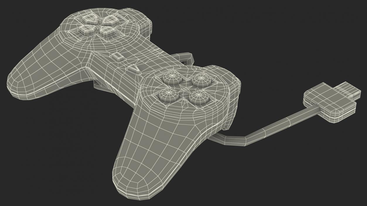 Old Gaming Console with Controller 3D model