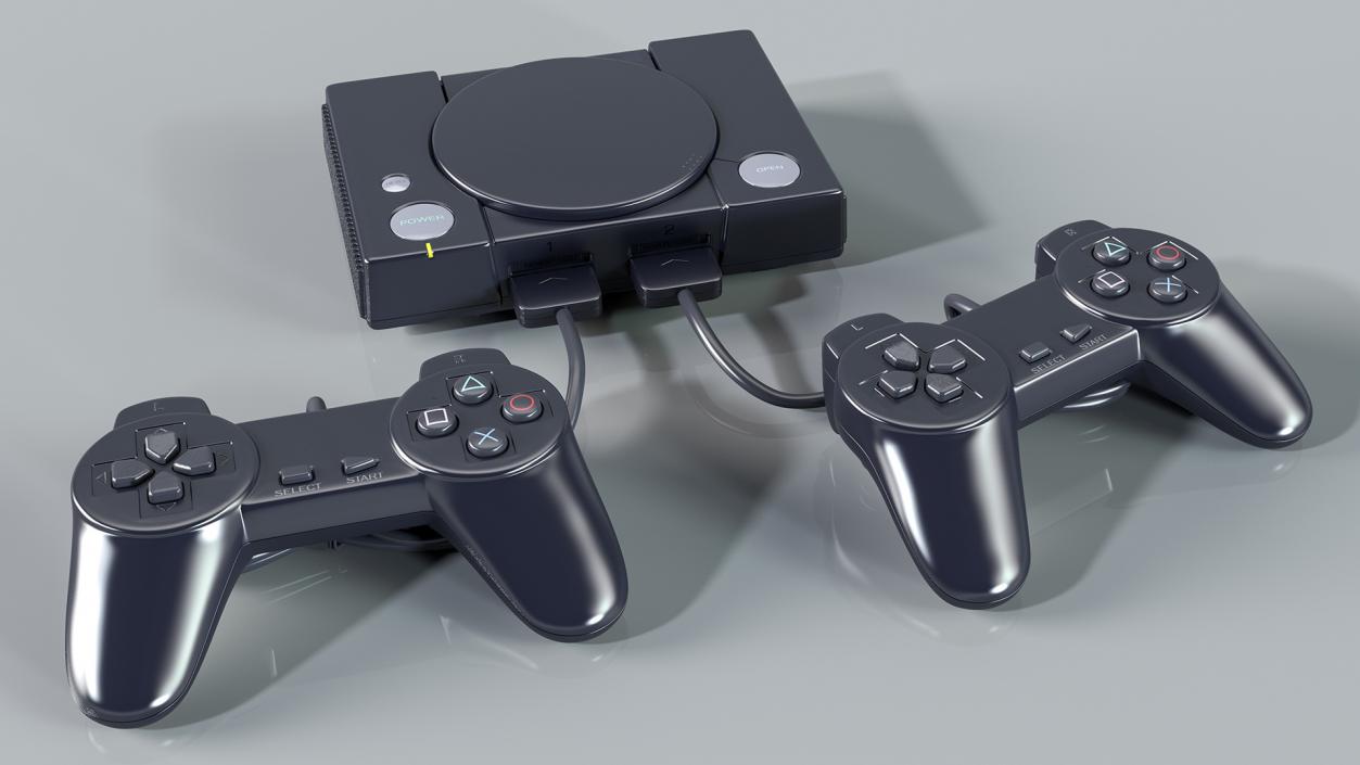 Old Gaming Console with Controller 3D model