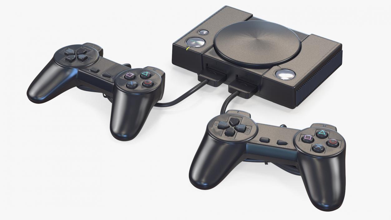 Old Gaming Console with Controller 3D model