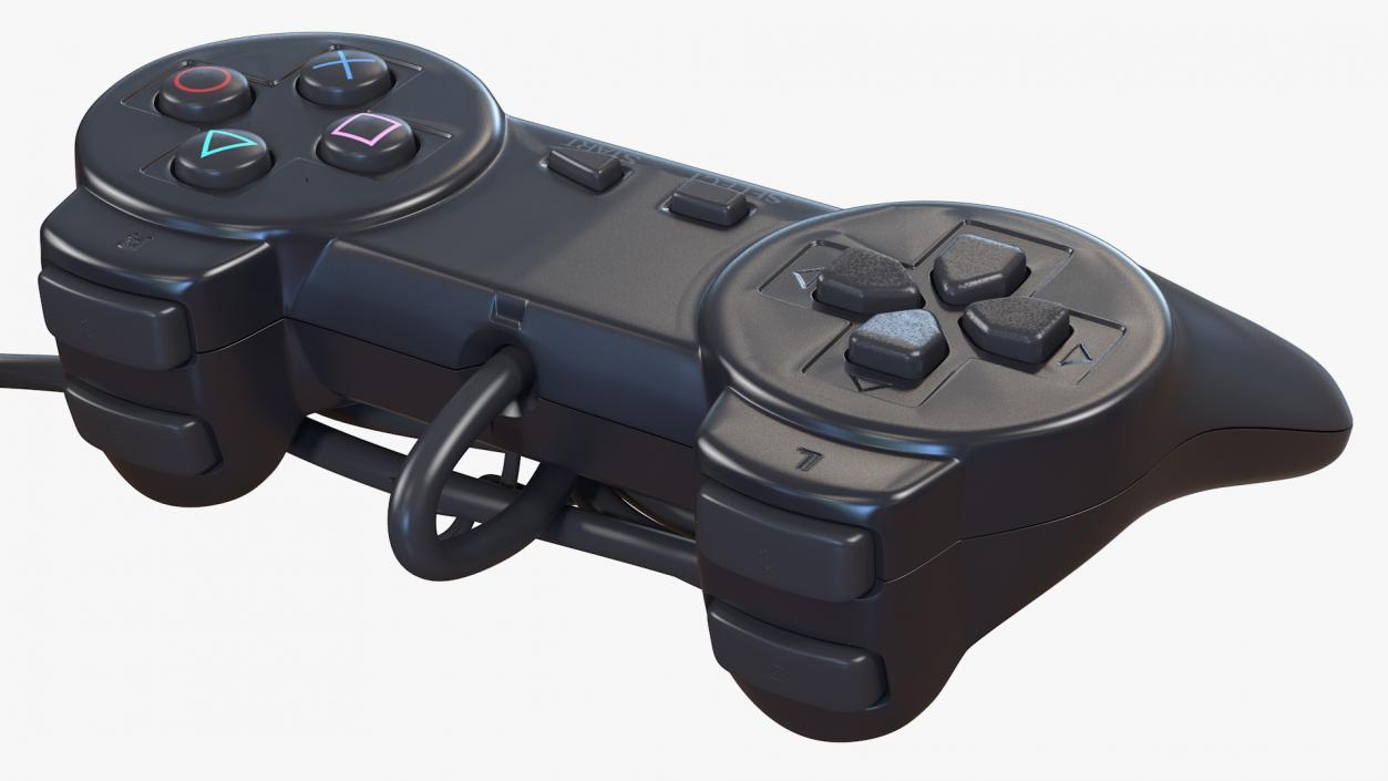 Old Gaming Console with Controller 3D model